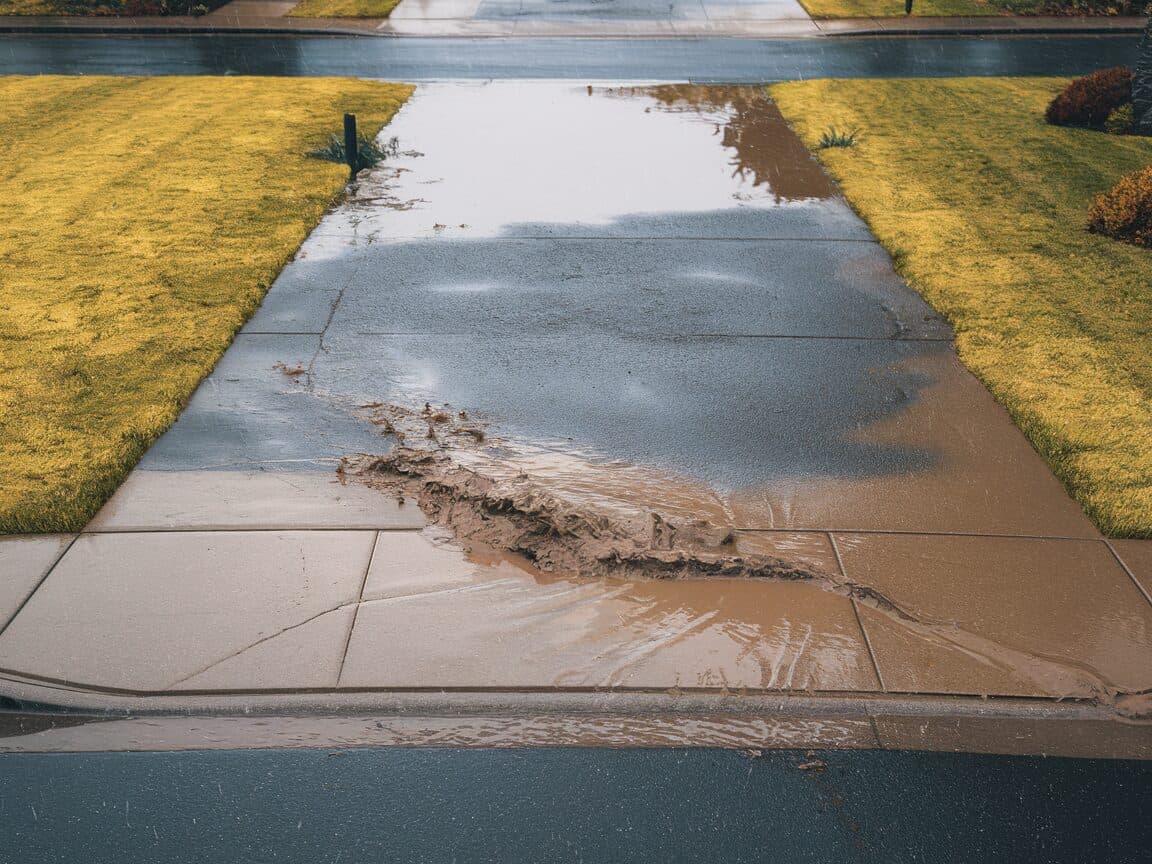 Before: Flooded Driveway to Clean Drive