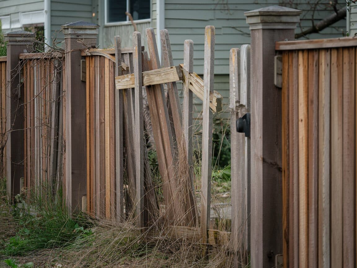 Before: Rotting Fence to New Cedar