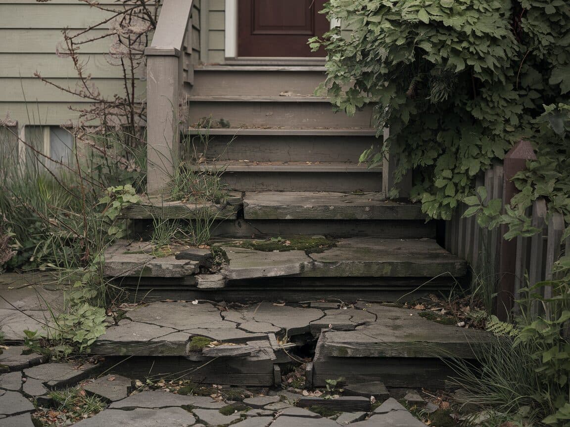 Before: Crumbling Walkway to Flagstone Path