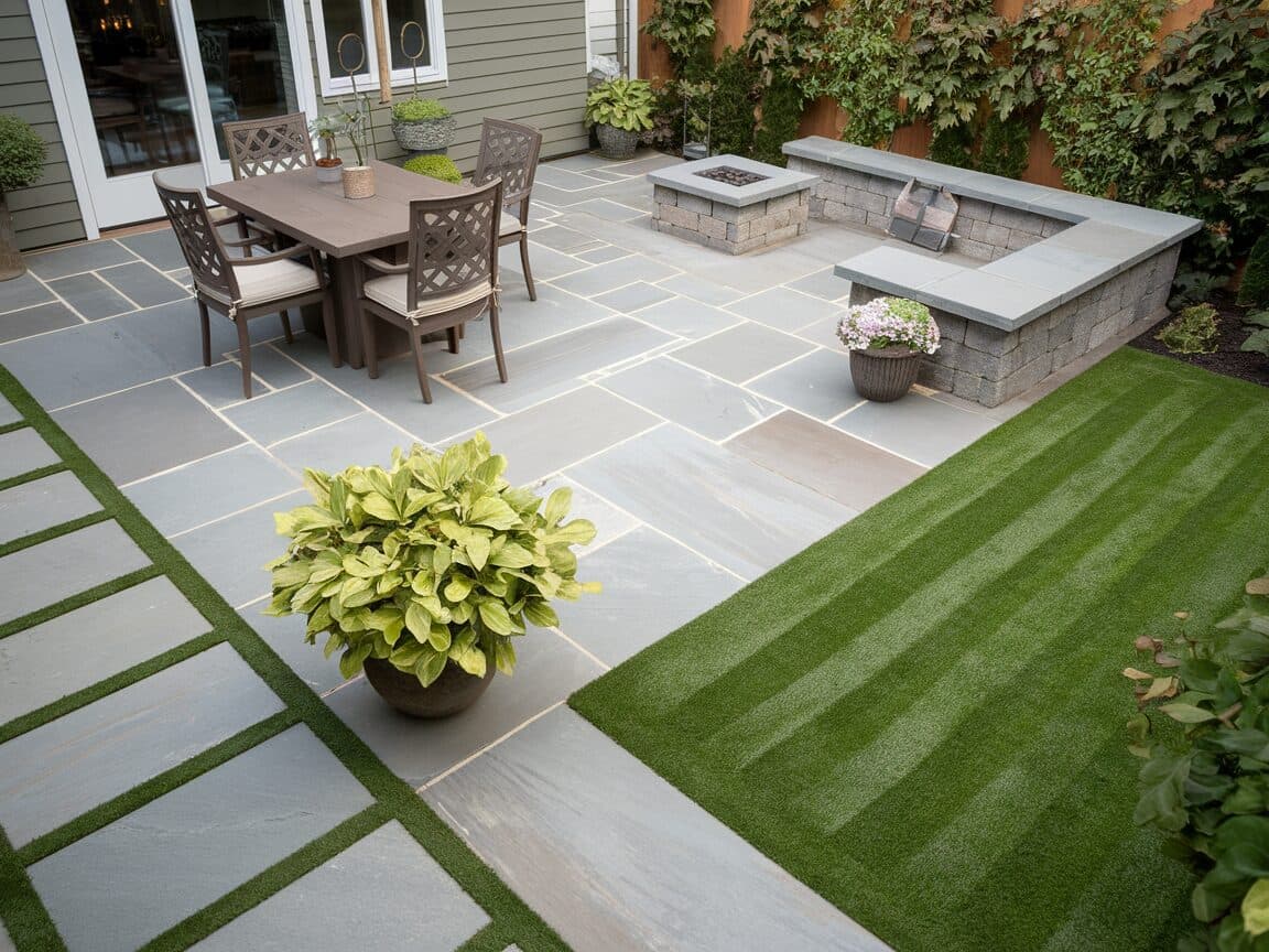After: Muddy Dirt to Flagstone Patio