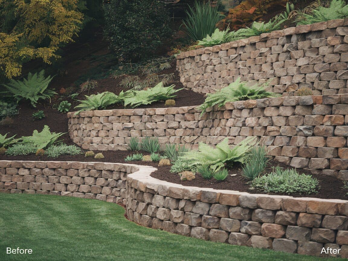 After: Collapsing Slope to Stone Terraces