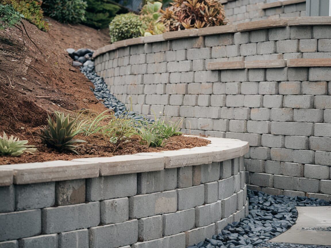 After: Failing Block Wall to New Wall