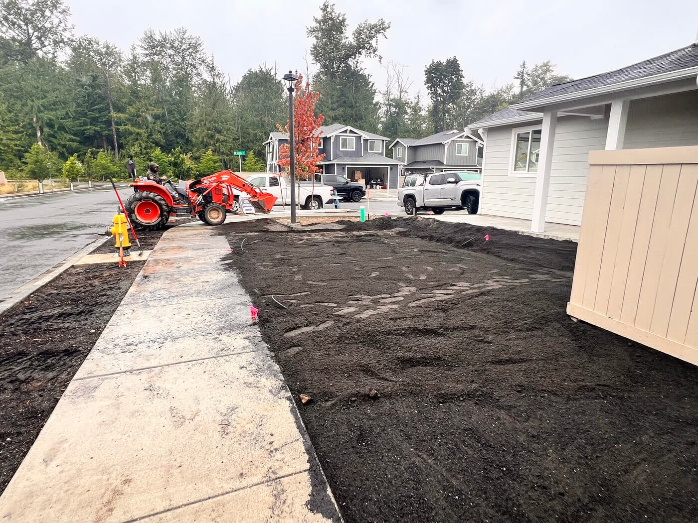 Commercial development grounds work, Whidbey Island