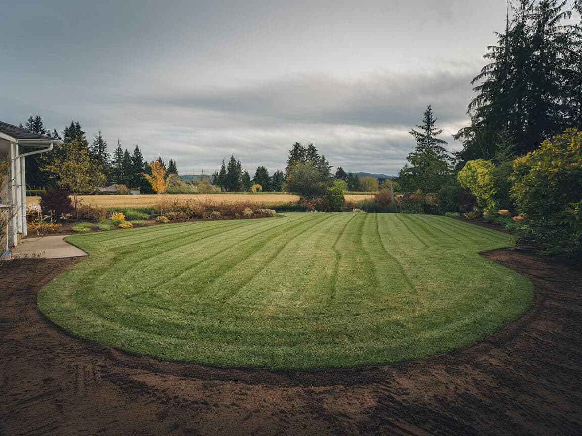 Graded yard with positive slope away from home