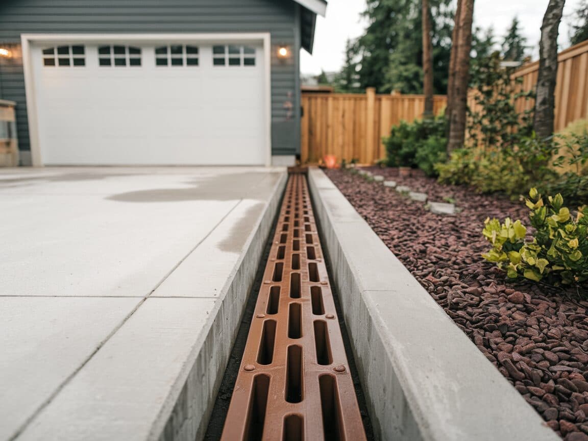 Channel drain across driveway apron