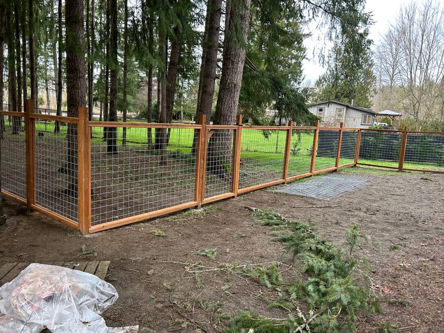 Completed wood fence, residential property