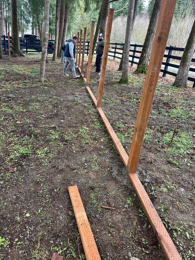 Completed privacy fence, South Whidbey Island