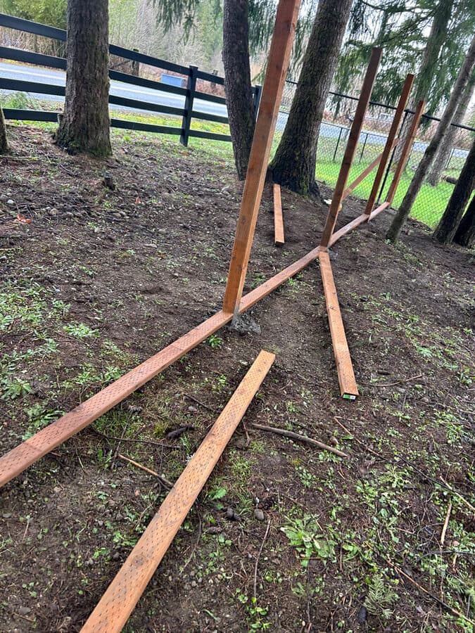 Wood fence and gate, residential property