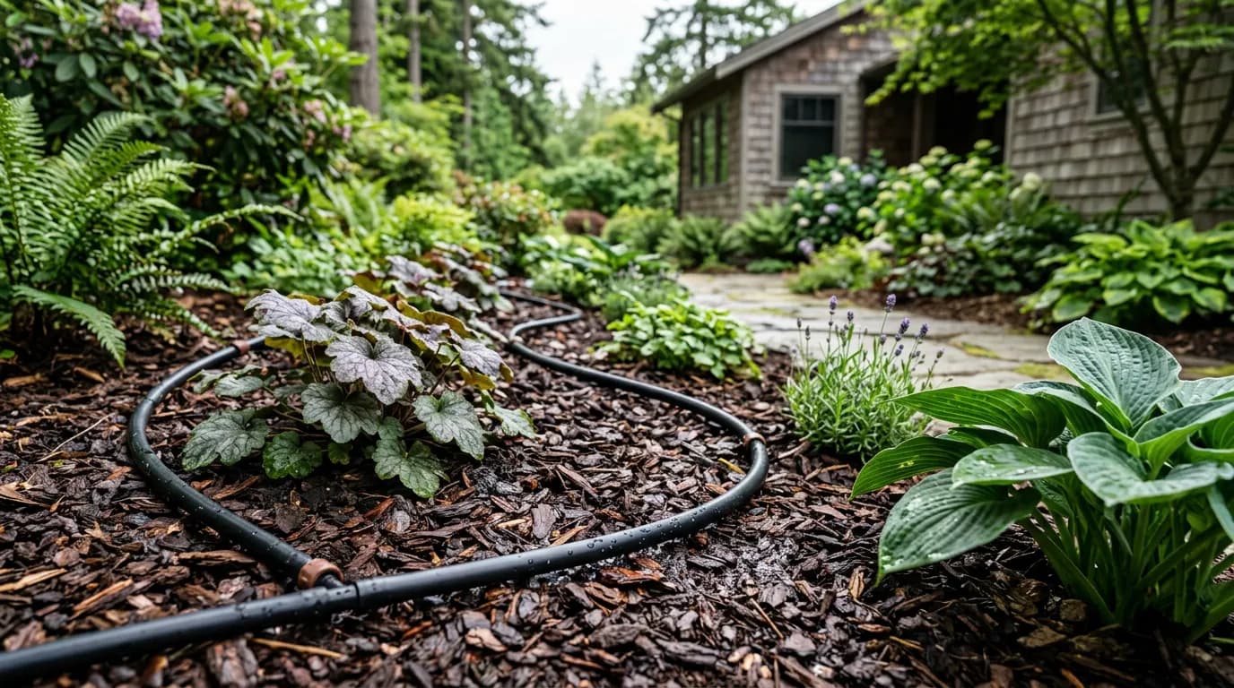 Drip line irrigation bed installation