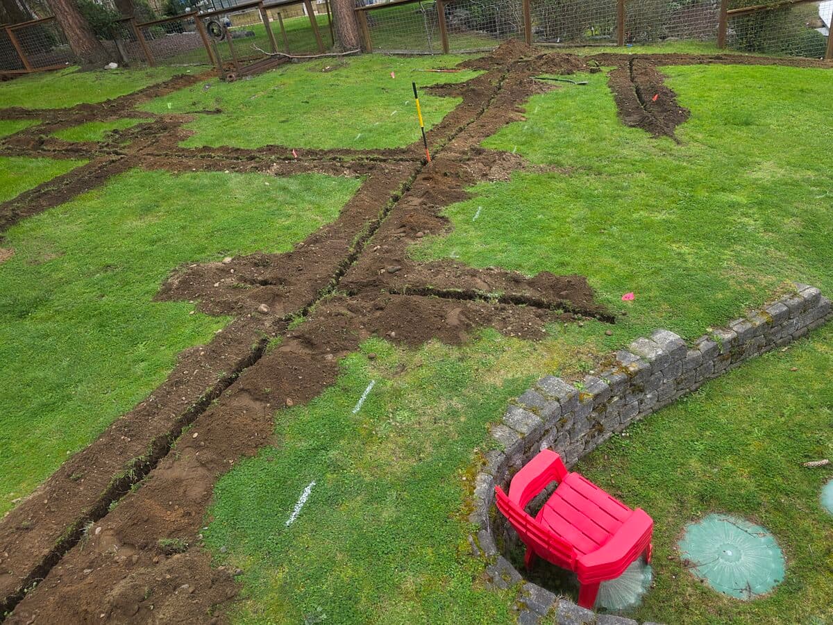 Completed irrigation zone layout