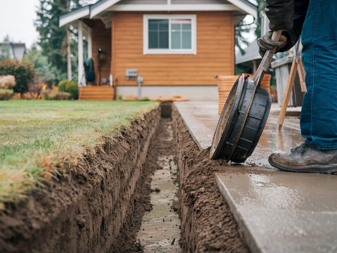 Irrigation mainline trench backfill, clean installation