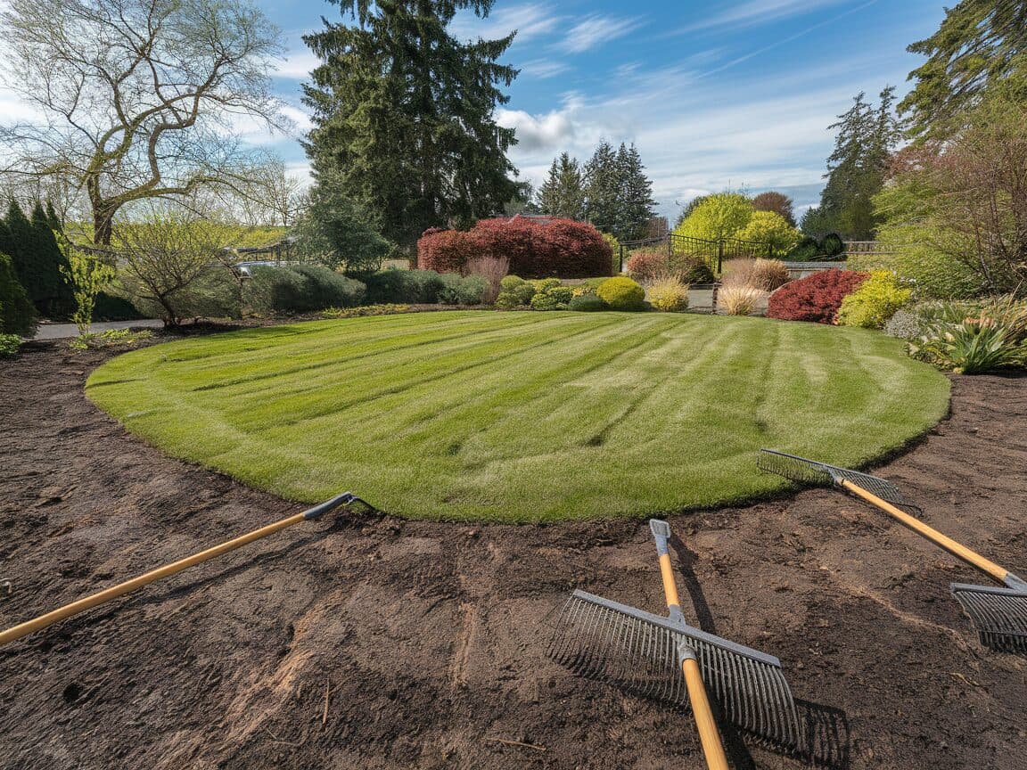 Spring lawn cleanup, Pacific Northwest yard