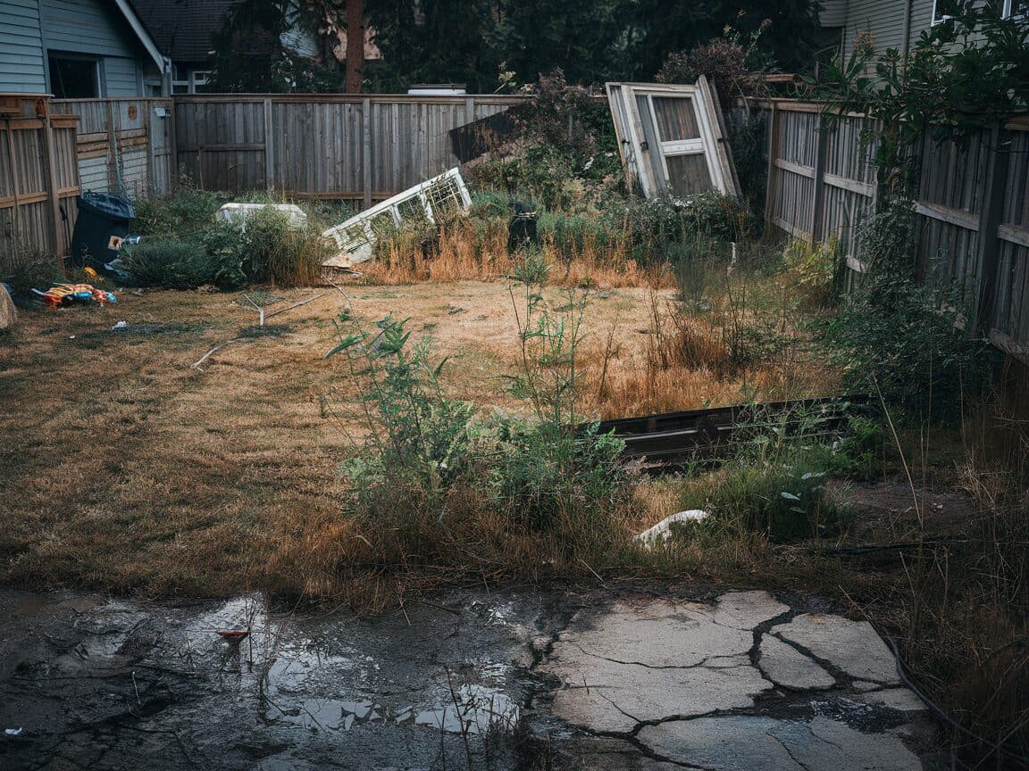 Before: Overgrown Backyard to Outdoor Living