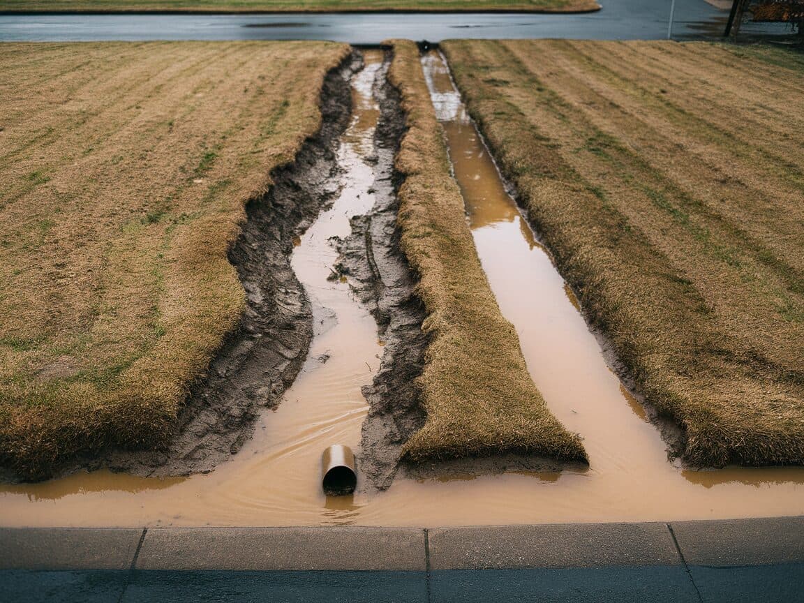 Before: Flooded Yard to Proper Drainage