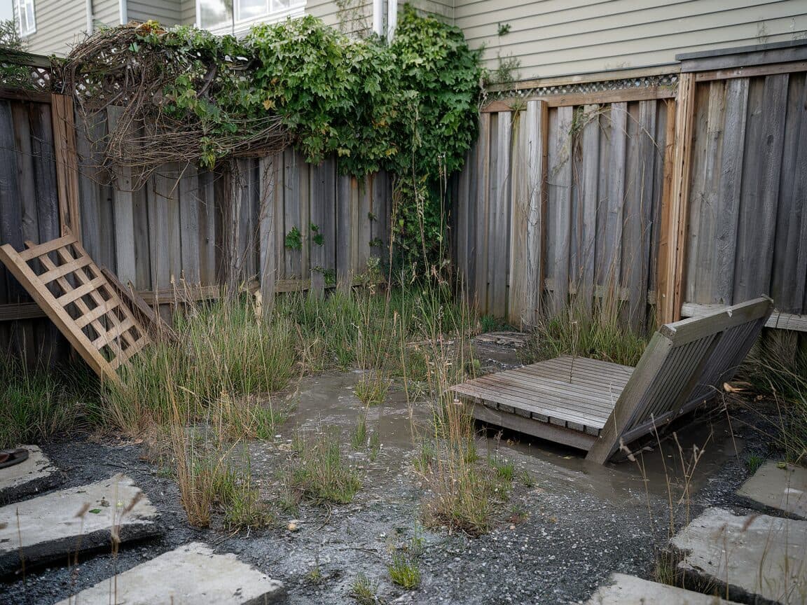 Before: Weed Gravel to Paver Patio